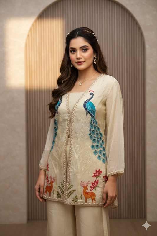 PEACOCK PRINT CORD-SET
